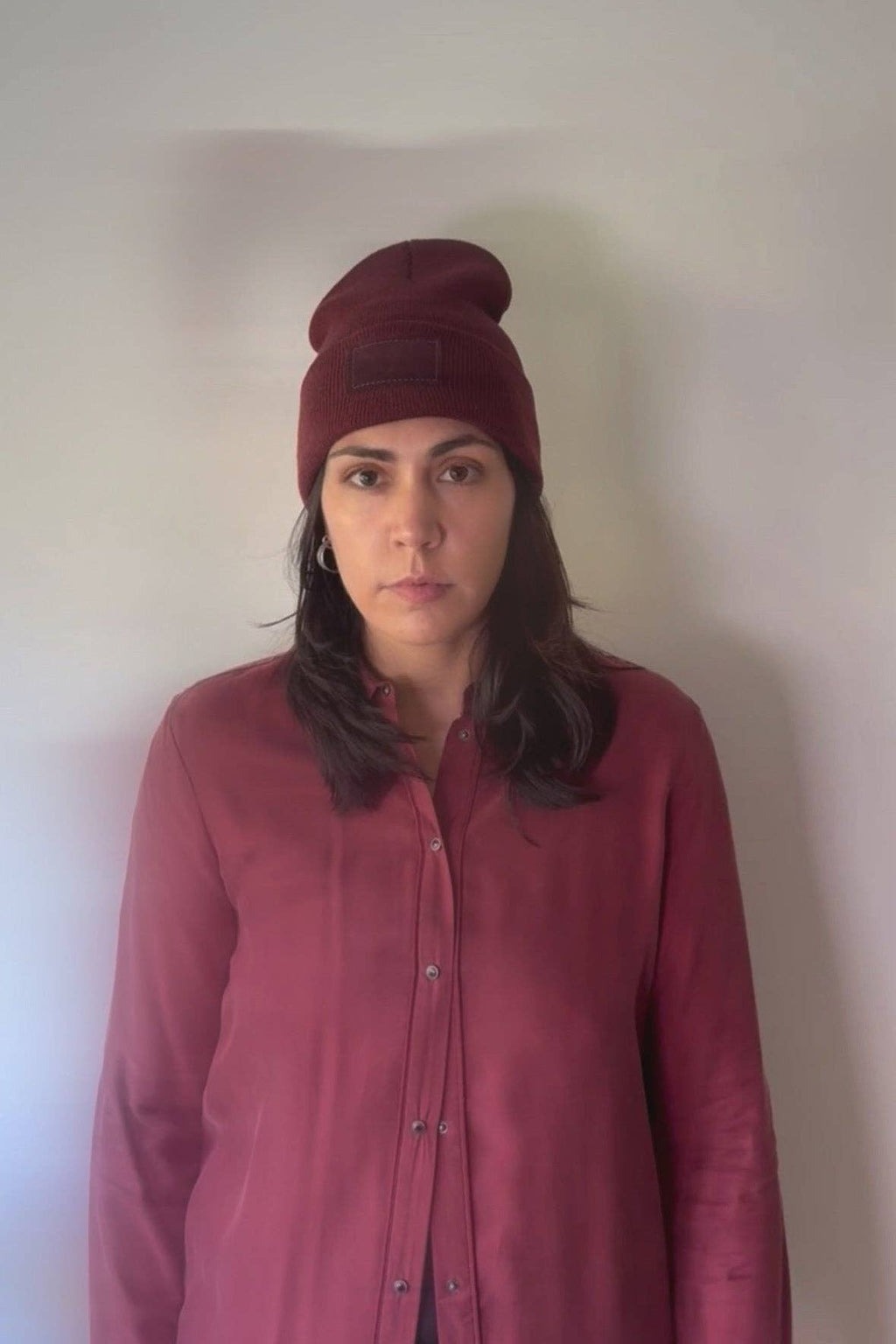 Sister Epic Etta Suede Patch Beanie - Merlot