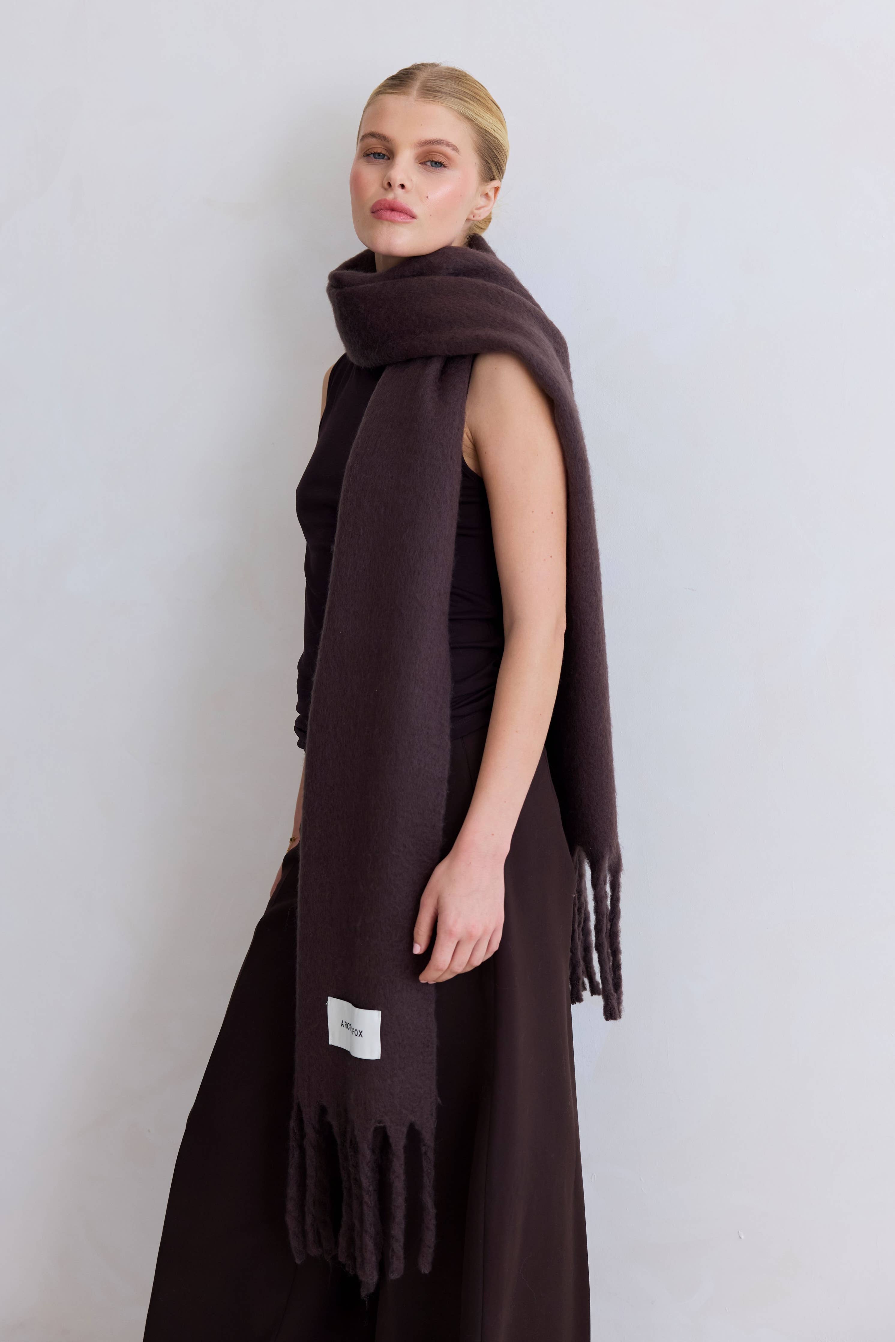 The Reykjavik Scarf - 100% Recycled - Ground Coffee - FW25