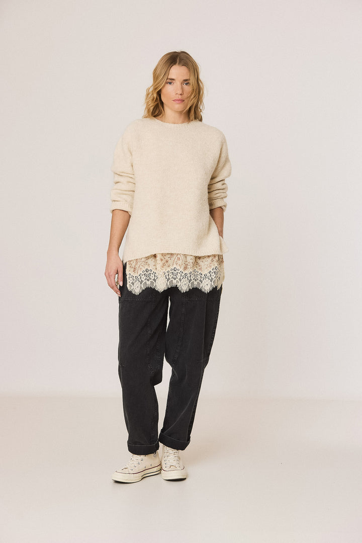 Indi & Cold Ecru Mohair Sweater