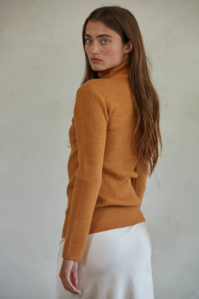 Turtleneck sweater: Camel