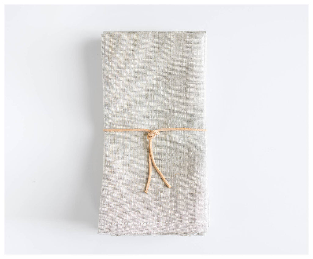 OATMEAL linen Heirloom Napkins set-of-4
