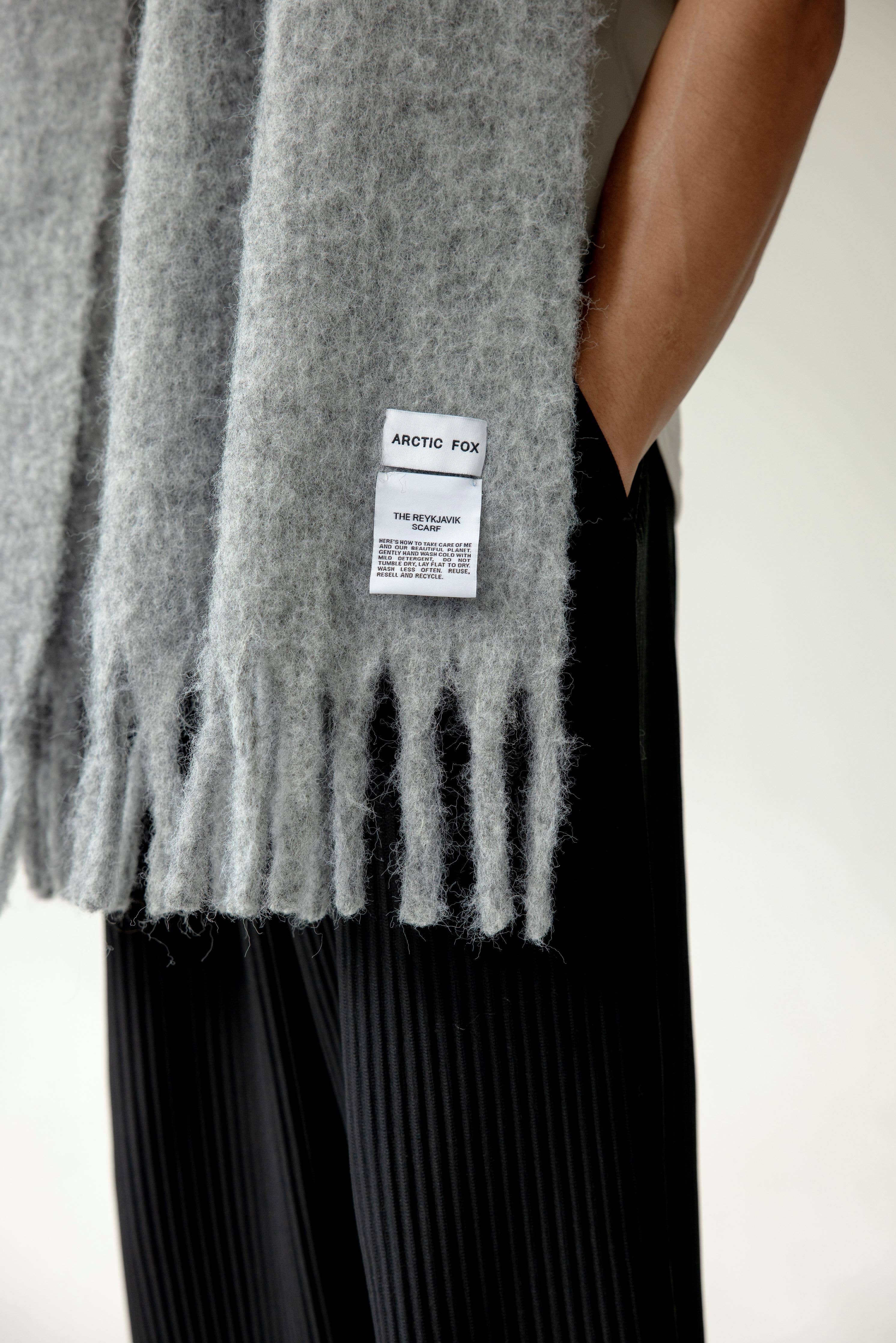 The Reykjavik Scarf with RWS Wool - Grey