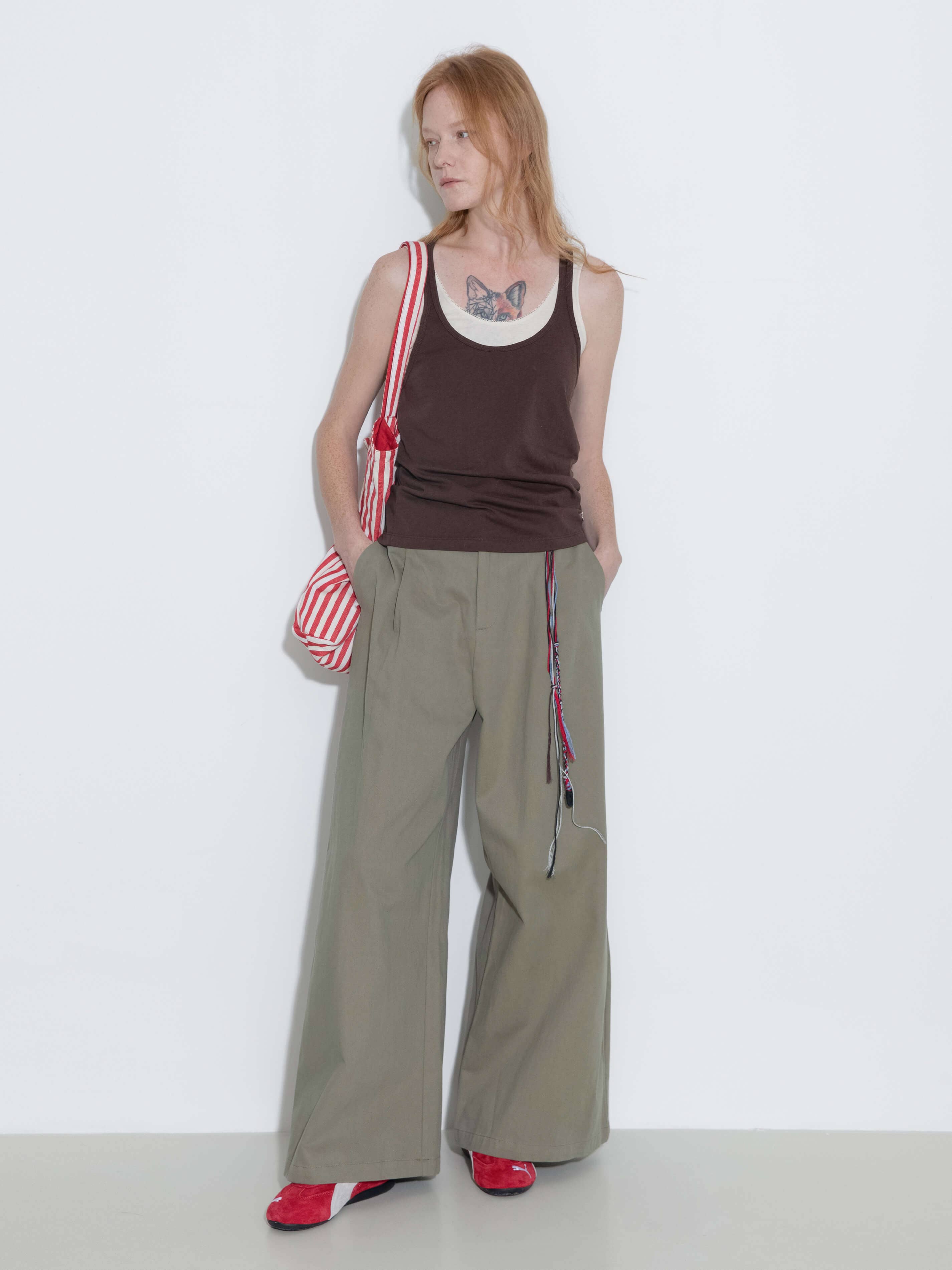 Palazzo pants in Olive green