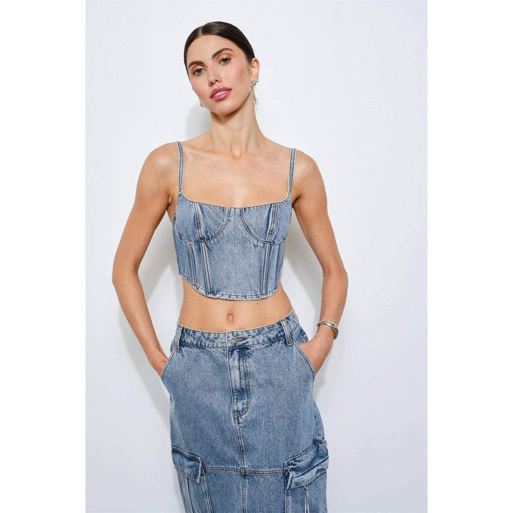 Shay Structured Denim Bustier