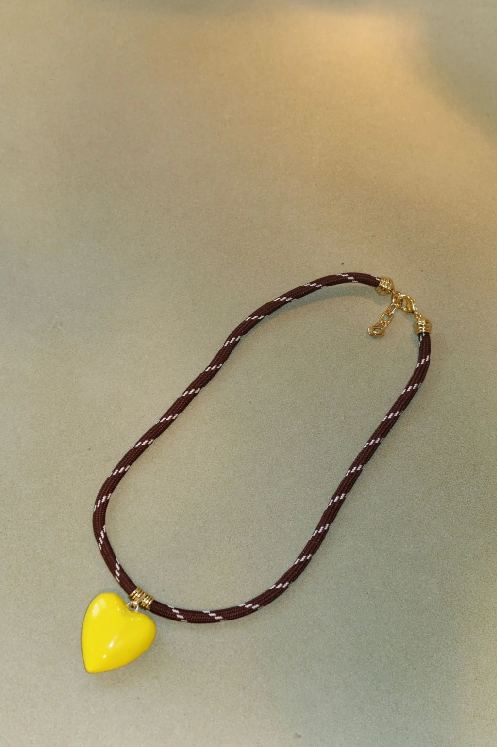 Yellow Puffy Heart Necklace