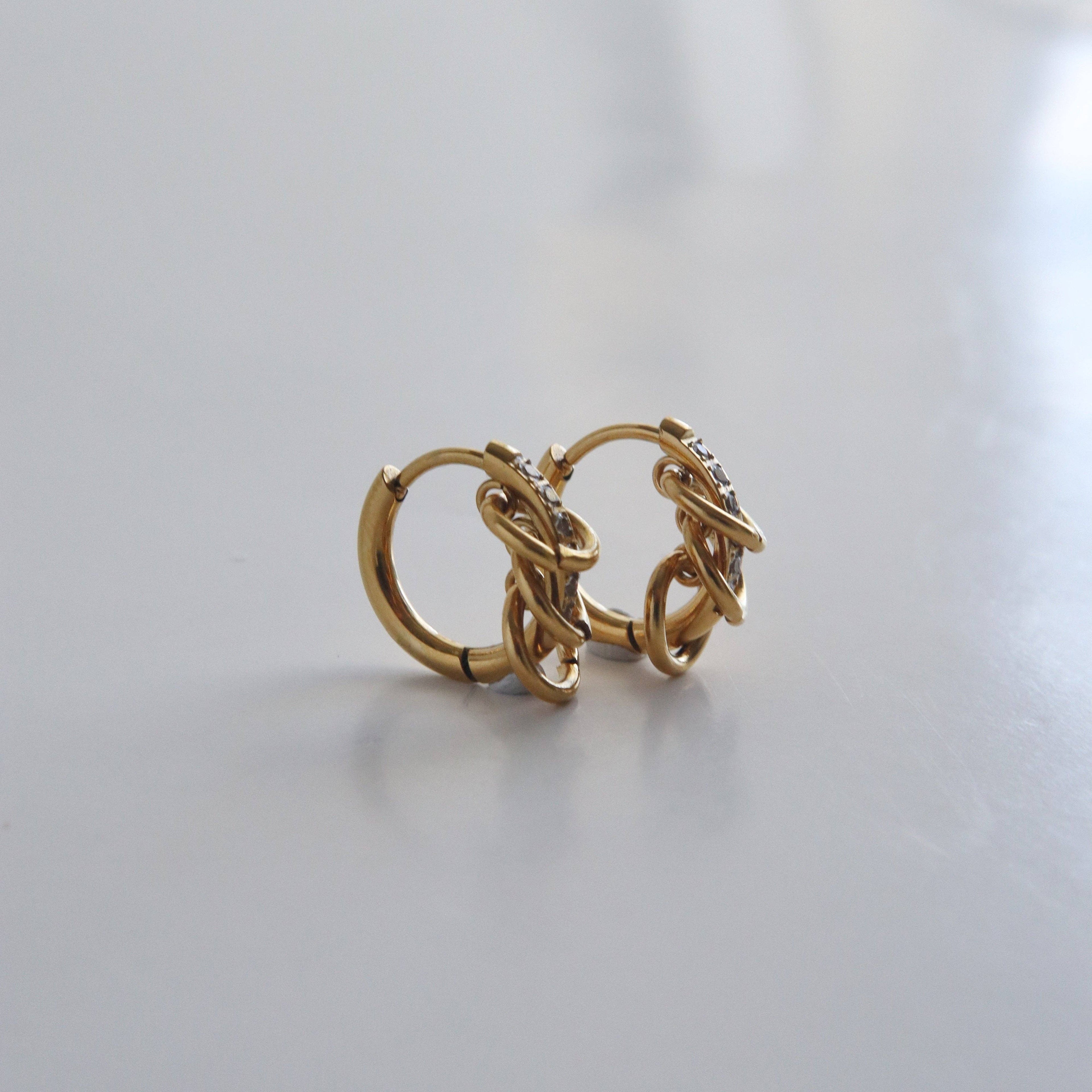 JESSA Jewelry Davie Triple Loop Hoops