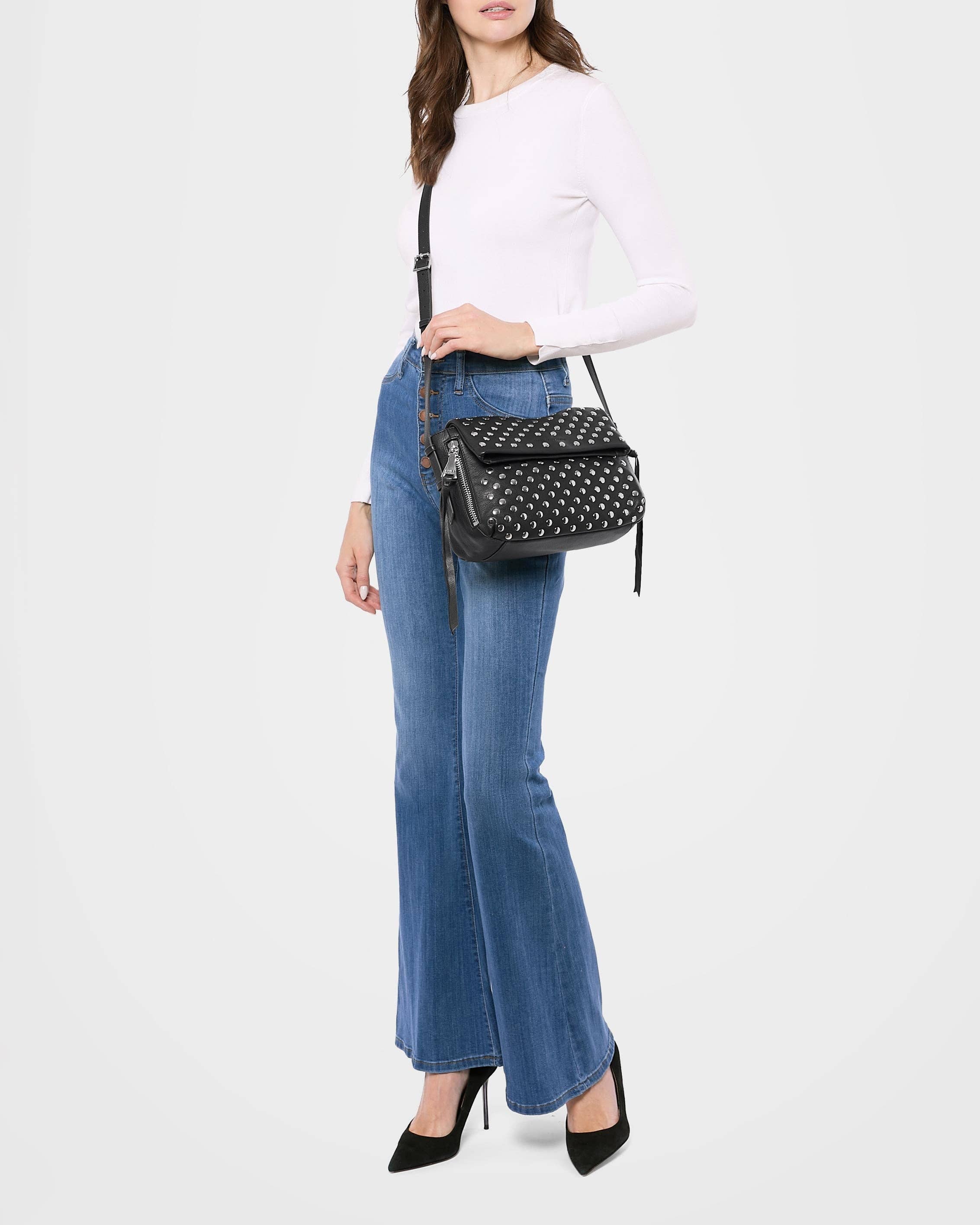 Bali Novelty Crossbody: Black with Disco Studs