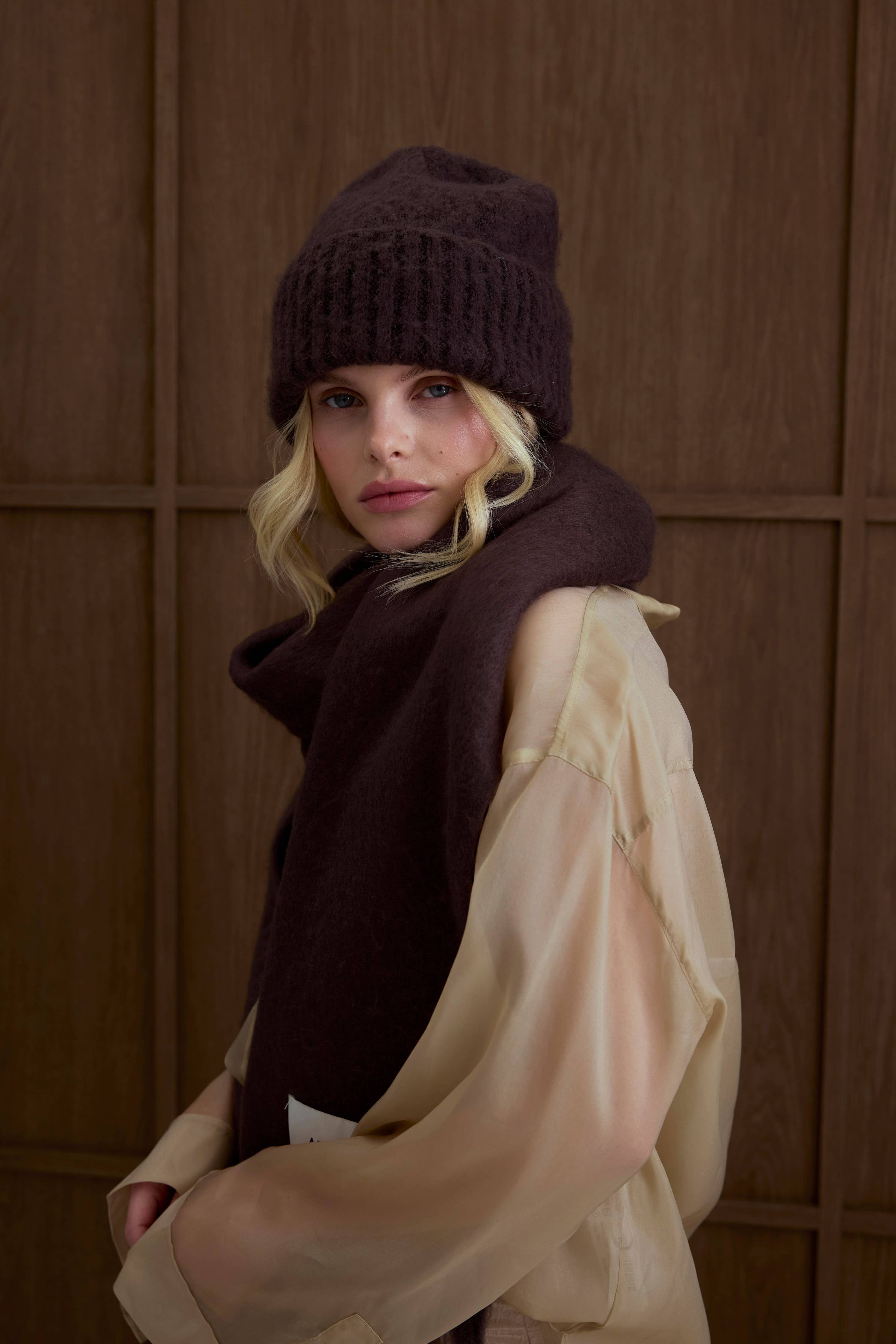 The Reykjavik Scarf - 100% Recycled - Ground Coffee - FW25