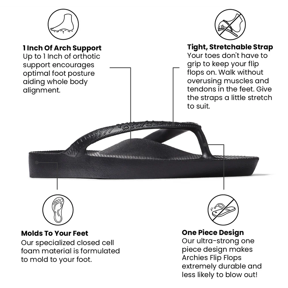 Archies Flip Flops - Black