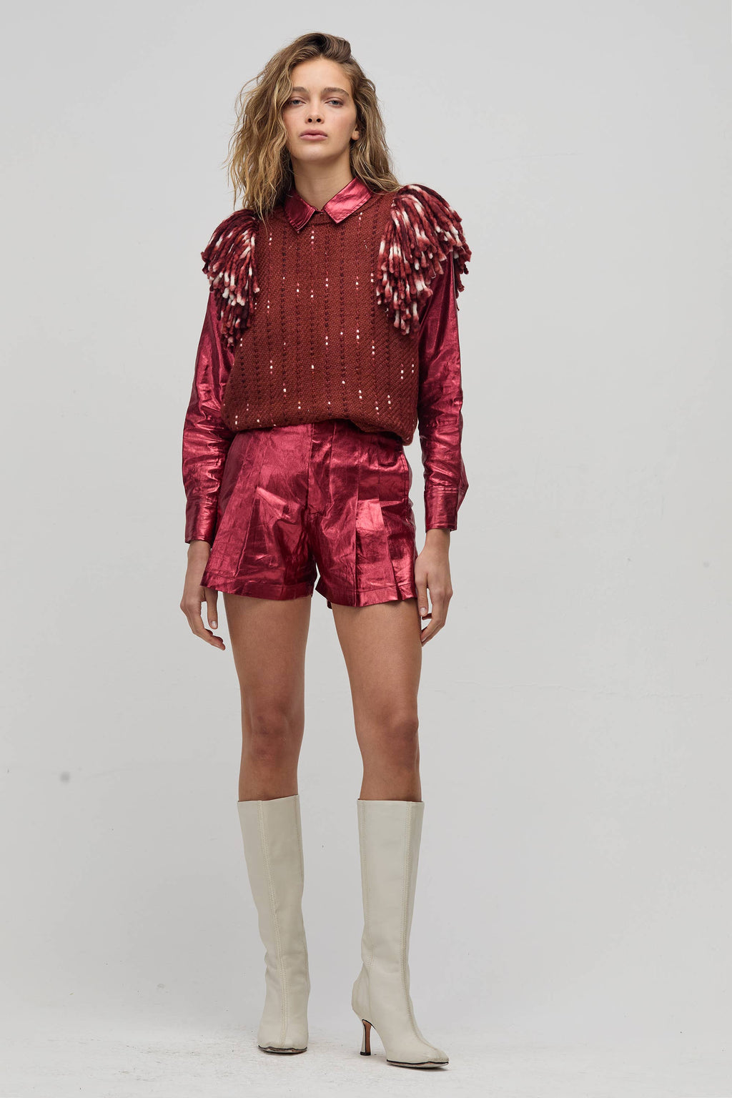 Lake Merino Wool Vest - Burgundy