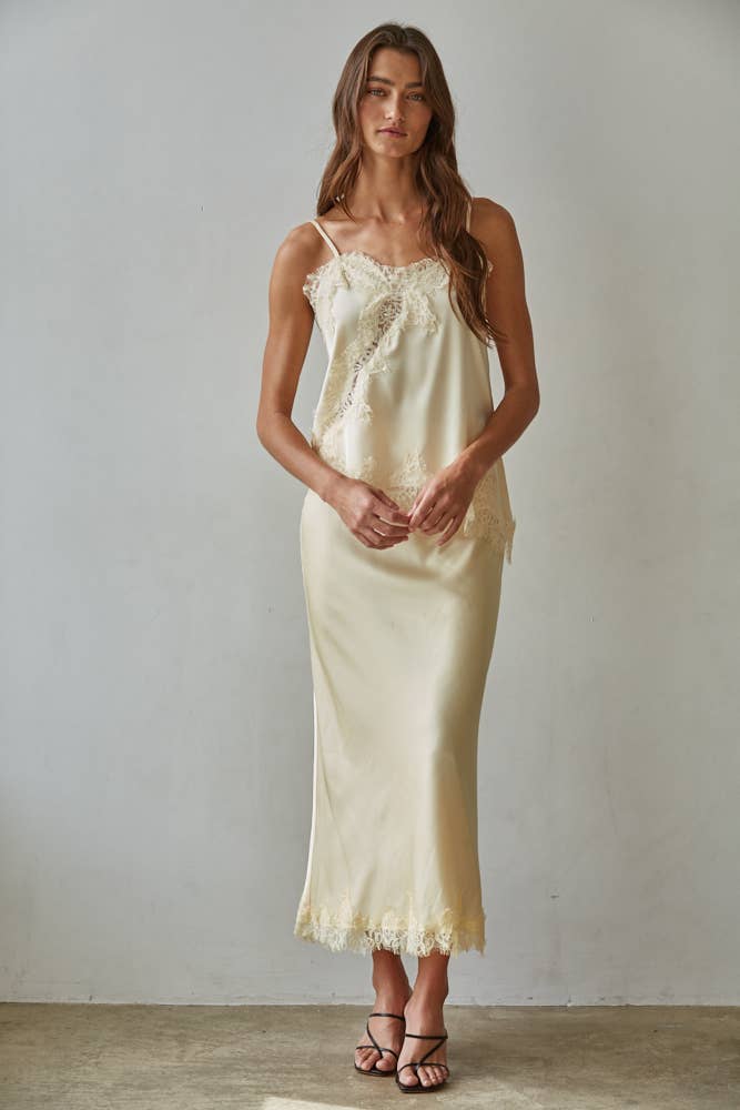 Satin Midi Skirt