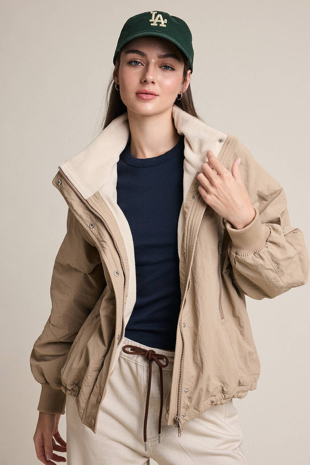 Cozy Fleece-Lined Zip & Snap Jacket