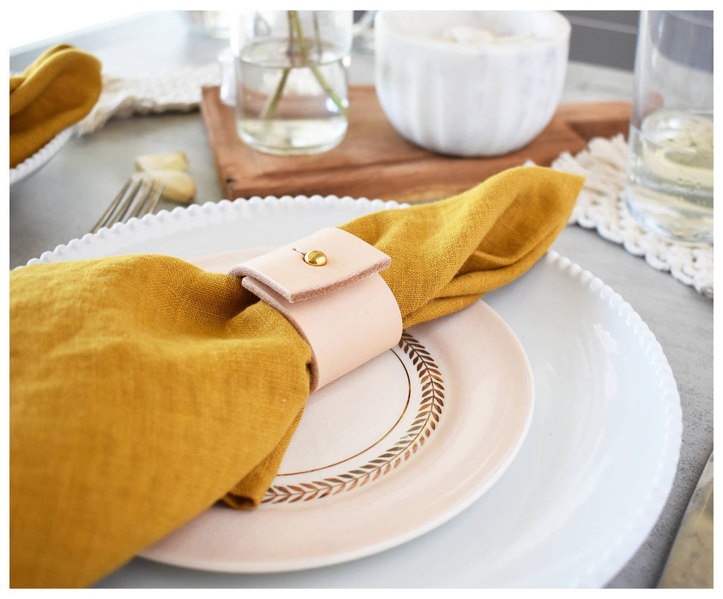 Mustard Linen Napkins - Set of 2