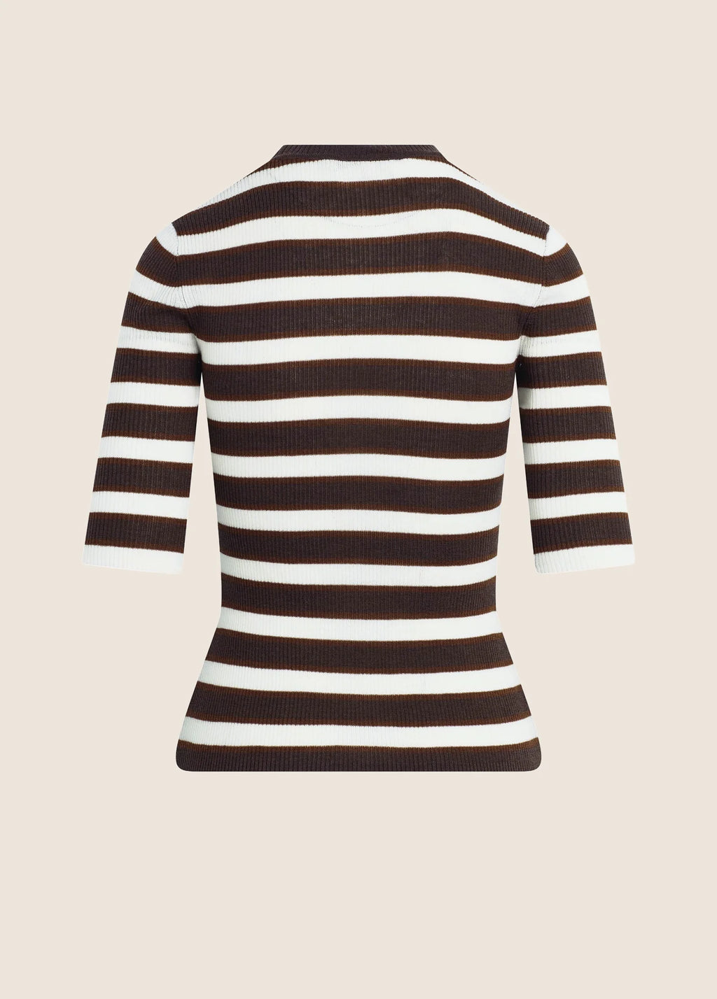 FAVORITE DAUGHTER THE AMELIA CREWNECK TOP - GANACHE STRIPE