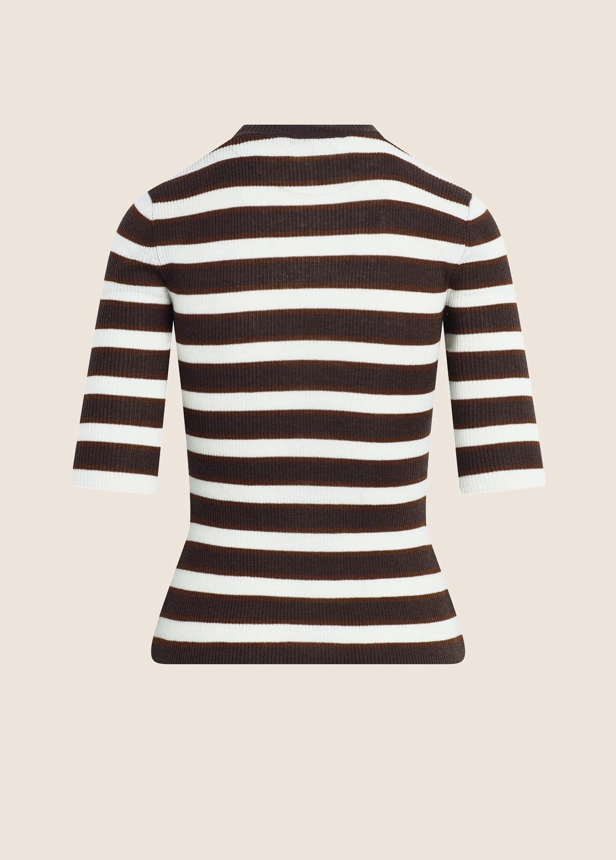 FAVORITE DAUGHTER THE AMELIA CREWNECK TOP - GANACHE STRIPE