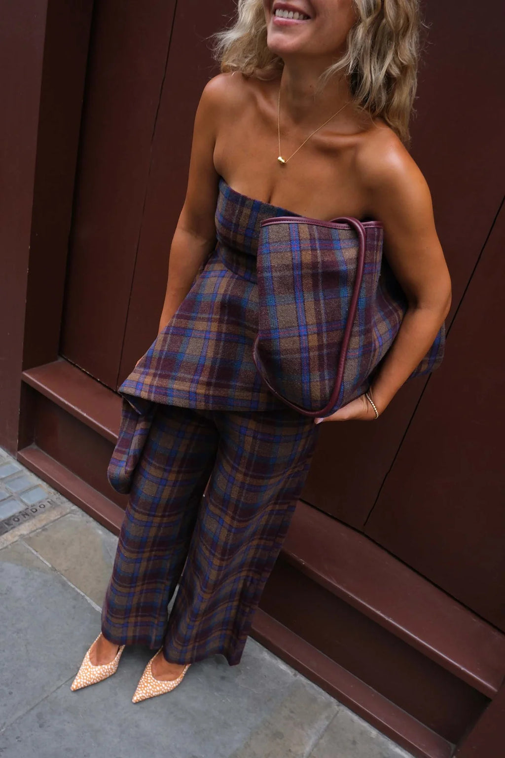NEVER FULLY DRESSED Check Bryony Trousers