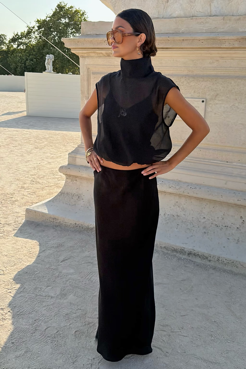 NEVER FULLY DRESSED BLACK DAPHNE SKIRT