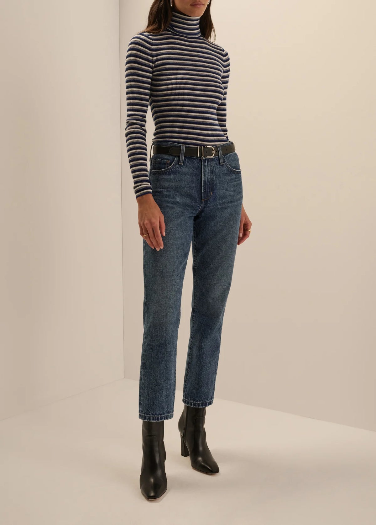 FAVORITE DAUGHTER THE DOT MID RISE STRAIGHT ANKLE JEANS - CHARLESTOWN WASH