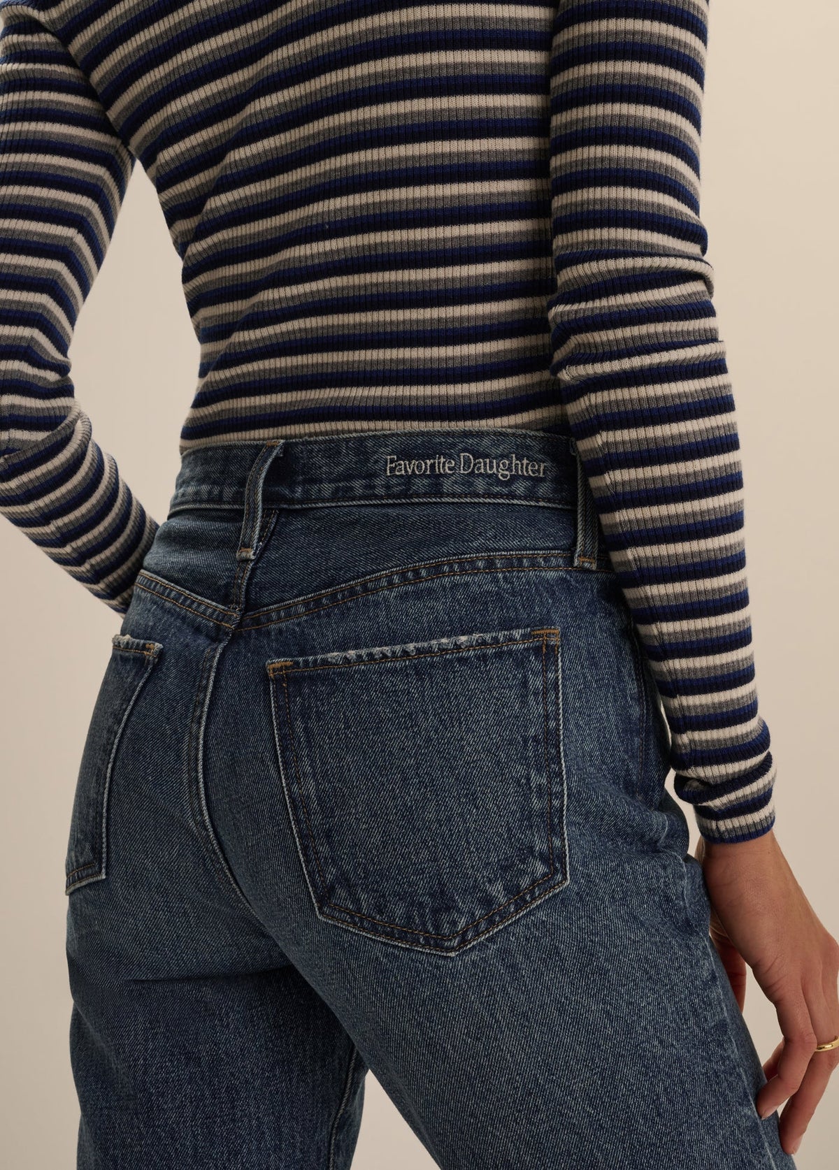 FAVORITE DAUGHTER THE DOT MID RISE STRAIGHT ANKLE JEANS - CHARLESTOWN WASH