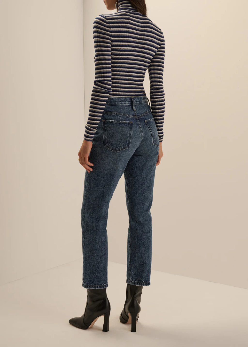 FAVORITE DAUGHTER THE DOT MID RISE STRAIGHT ANKLE JEANS - CHARLESTOWN WASH