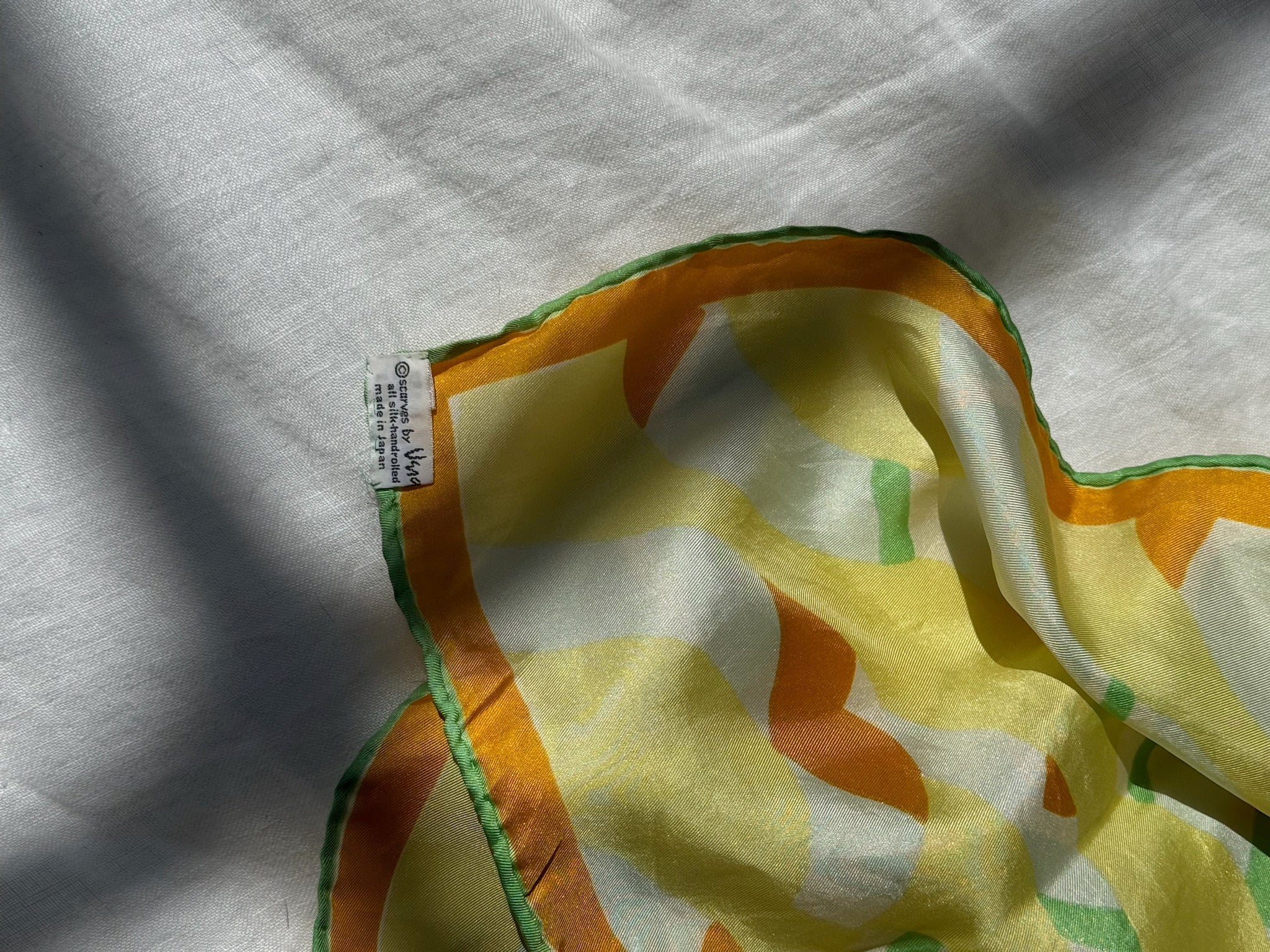 Vintage Scarf:  Yellow Geometric