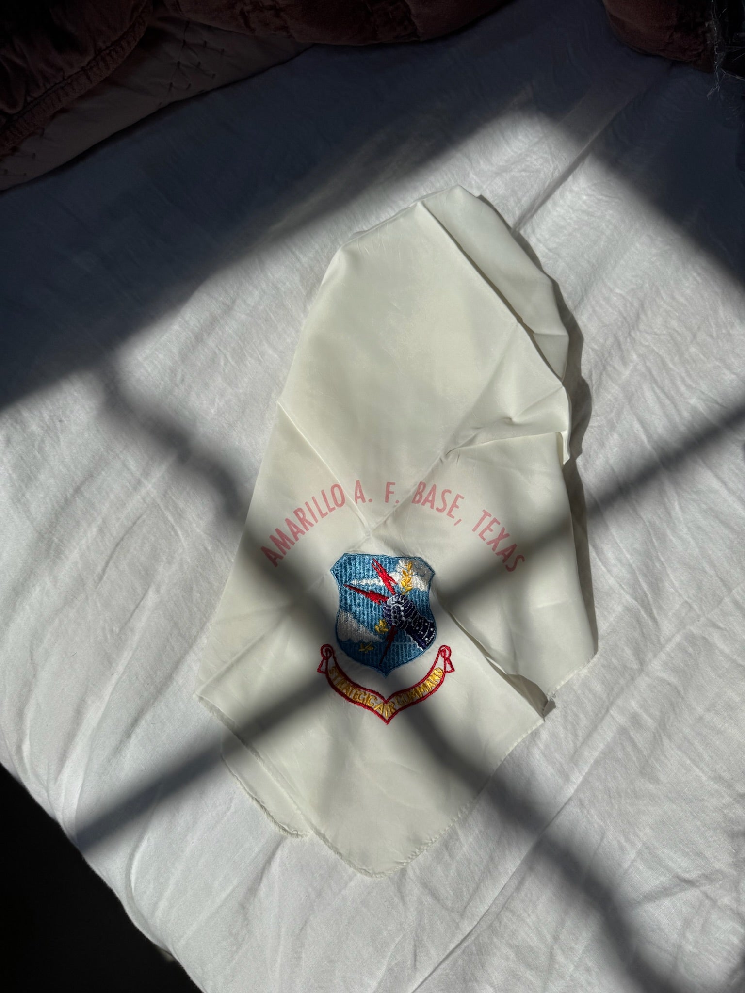 Vintage Scarf:  Amarillo AF embroidered
