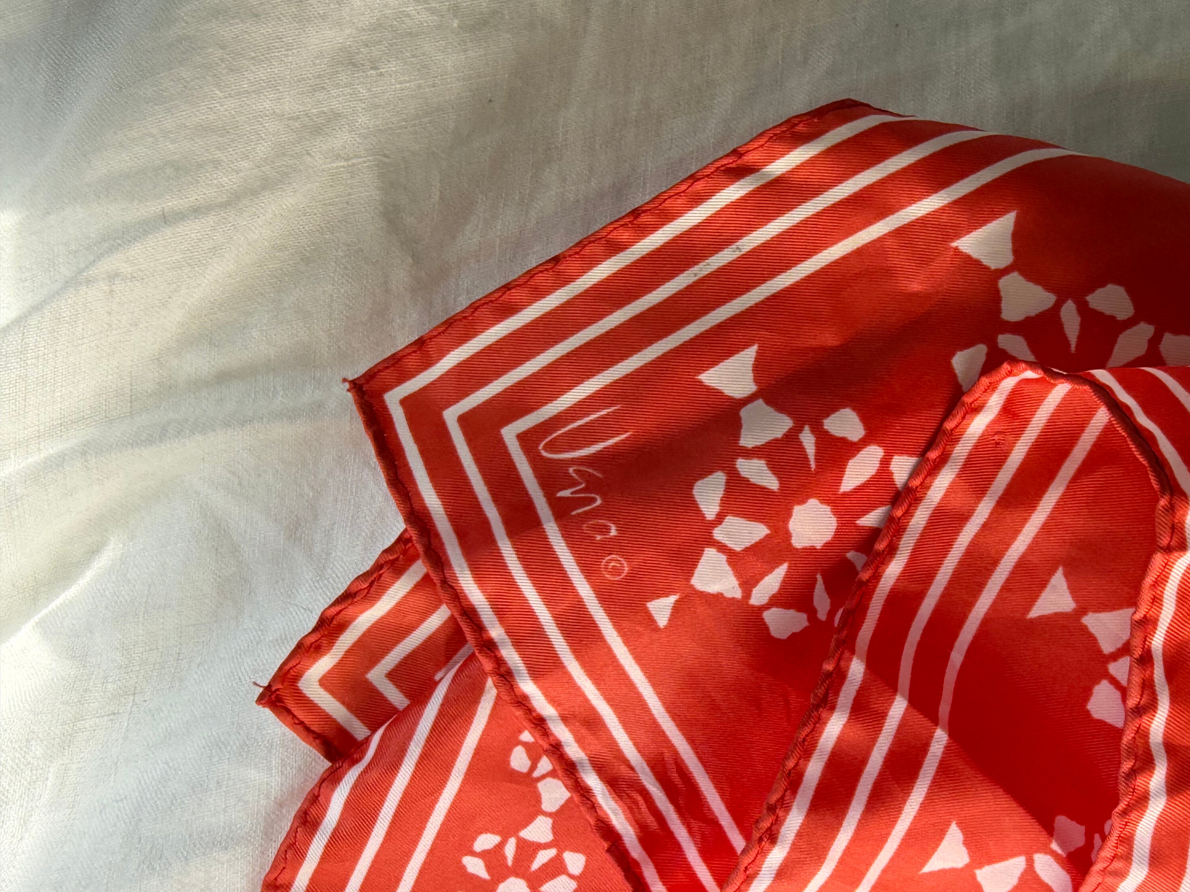 Vintage Scarf:  Coral Geometric