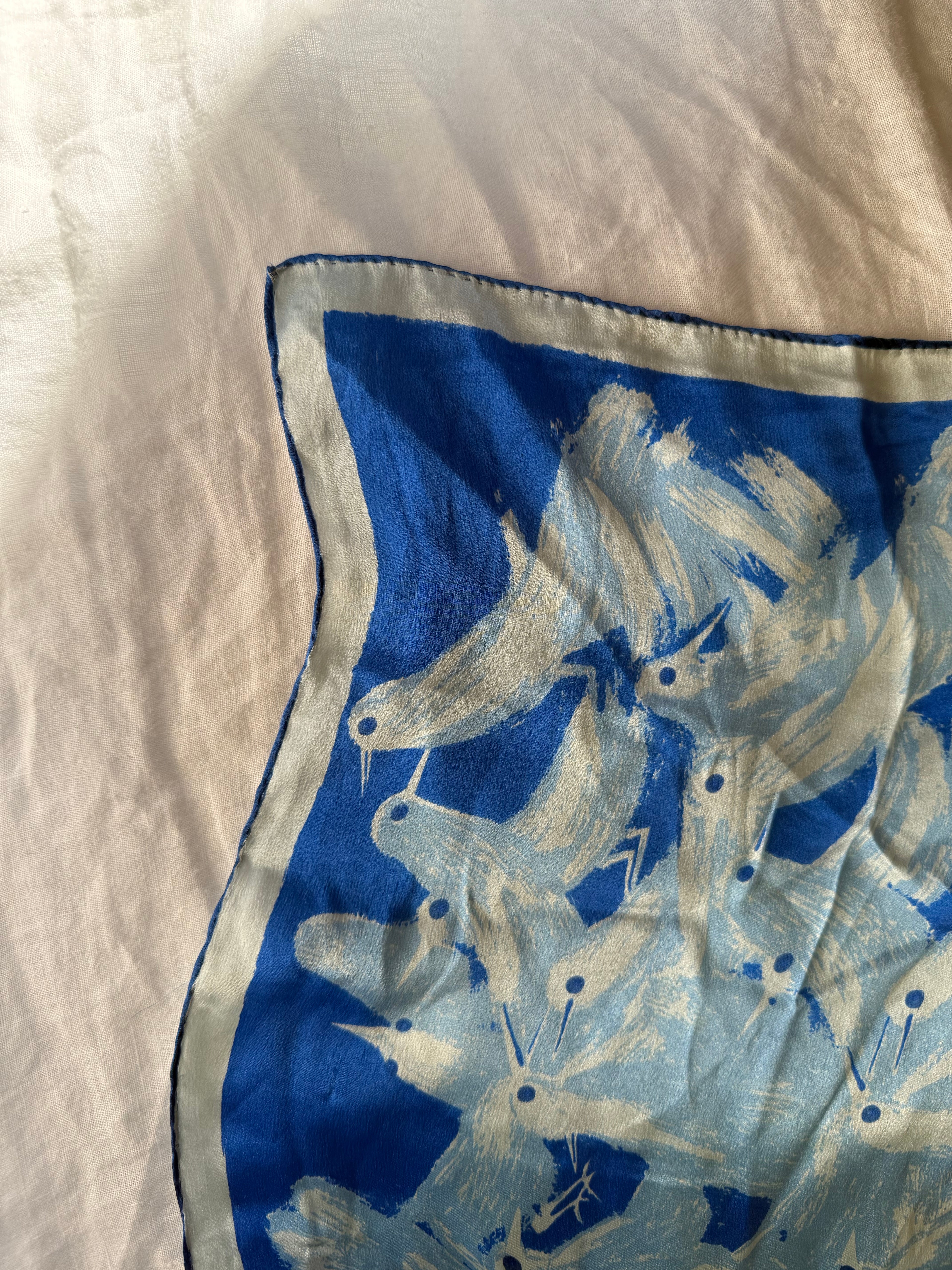 Vintage Scarf:  Blue Bird