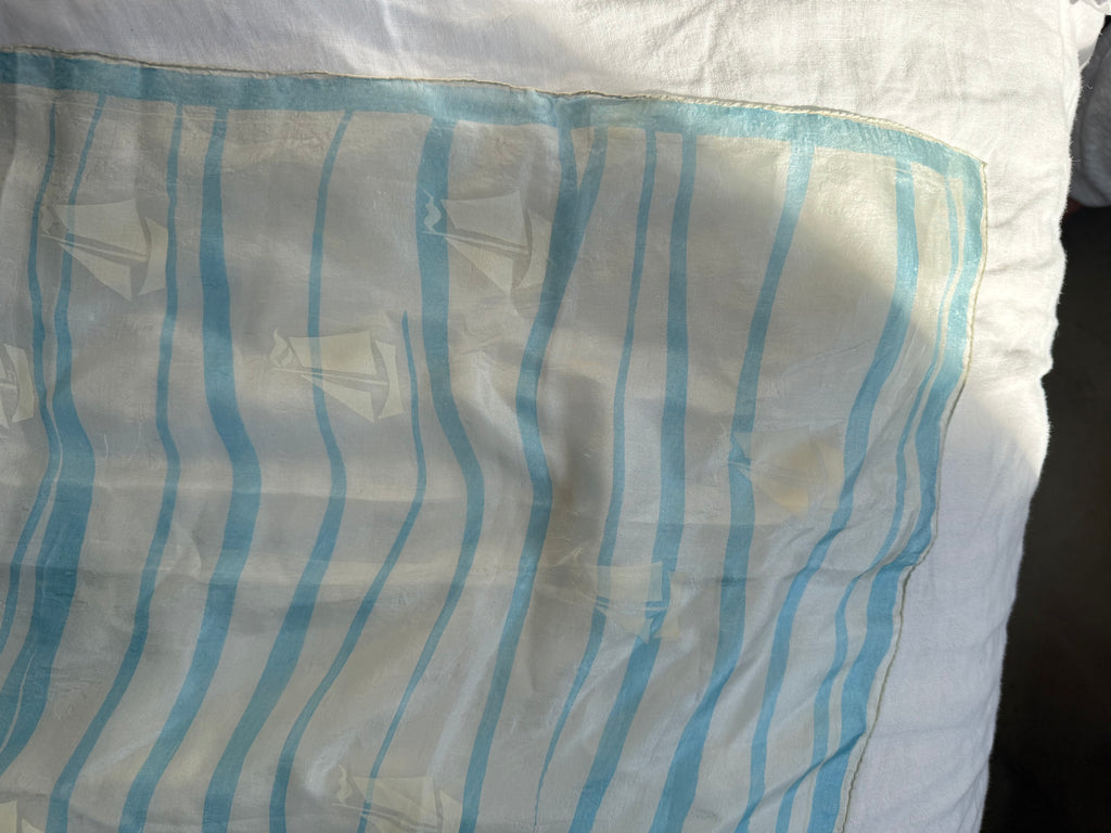 Vintage Scarf:  Sailboats