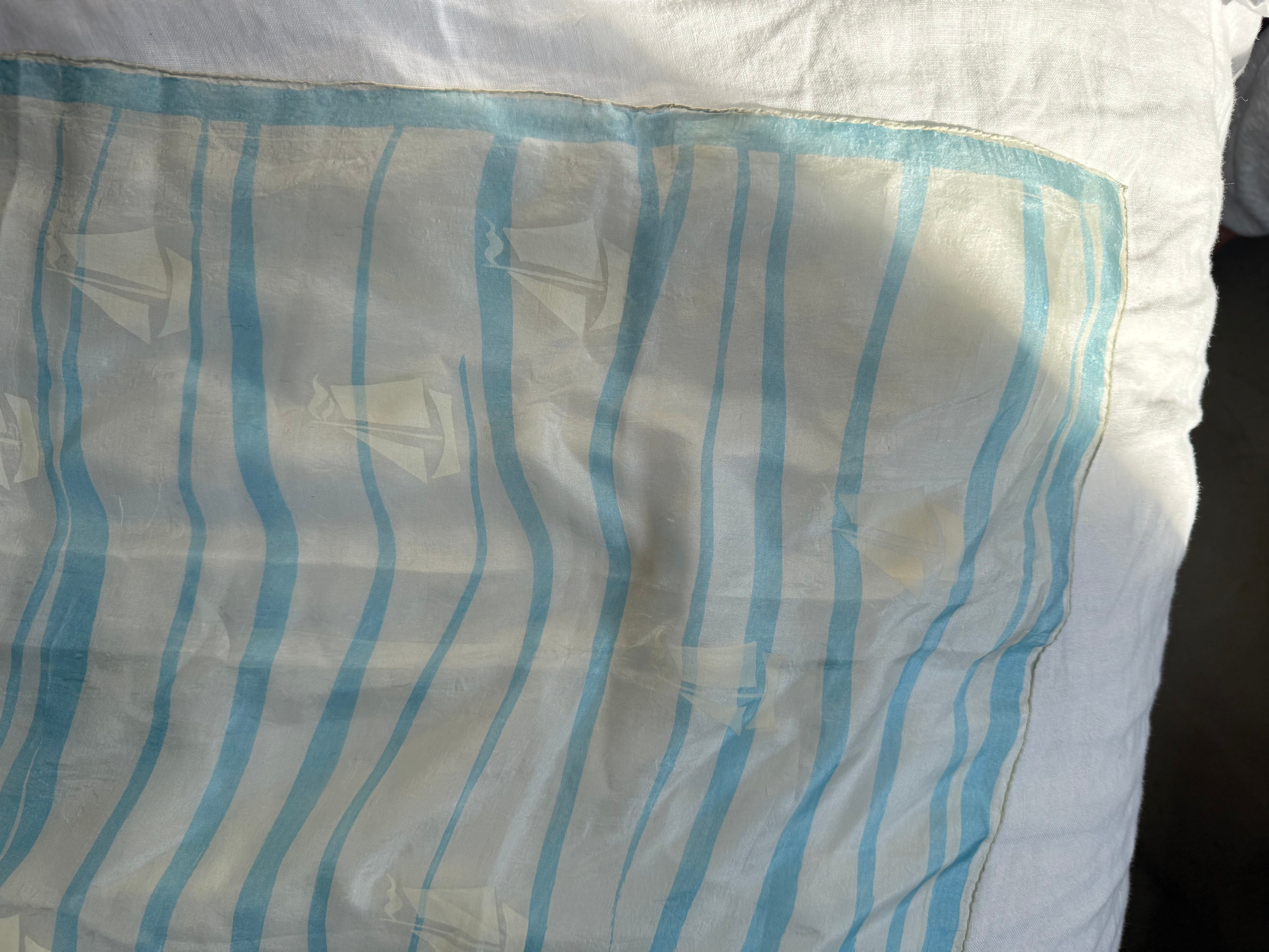Vintage Scarf:  Sailboats