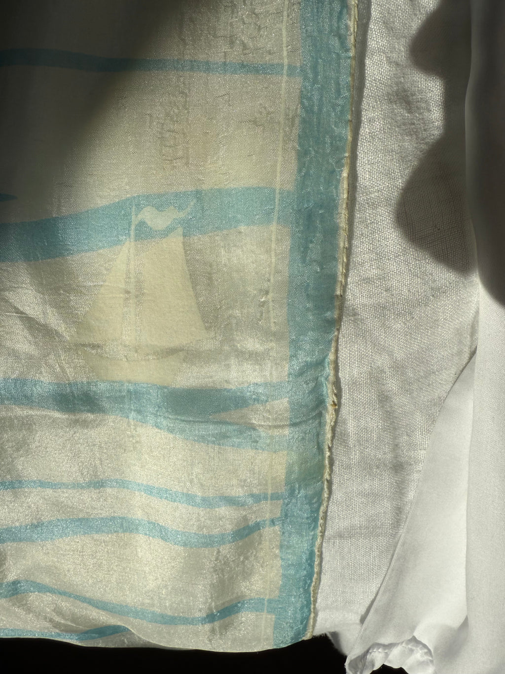 Vintage Scarf:  Sailboats