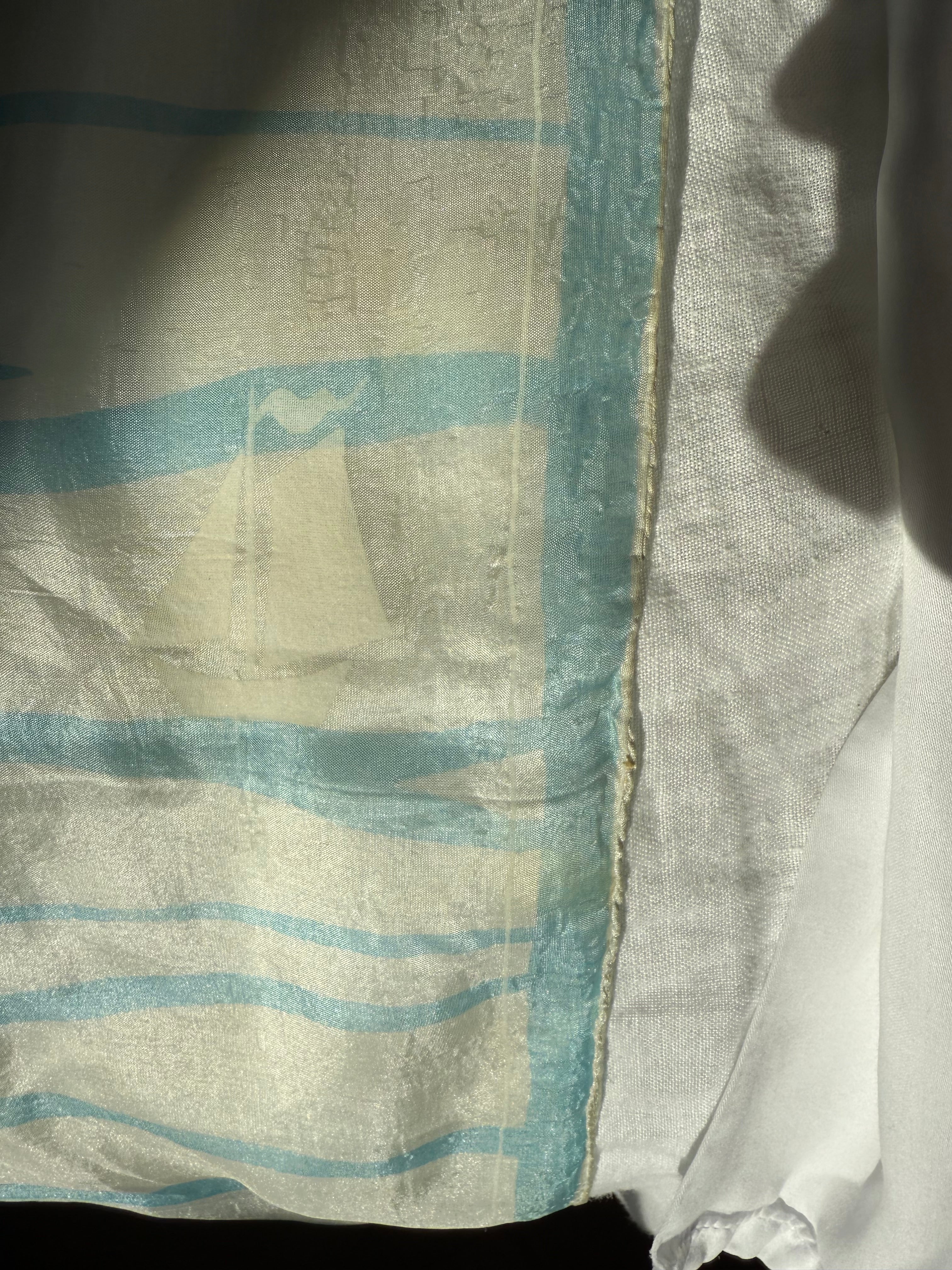 Vintage Scarf:  Sailboats