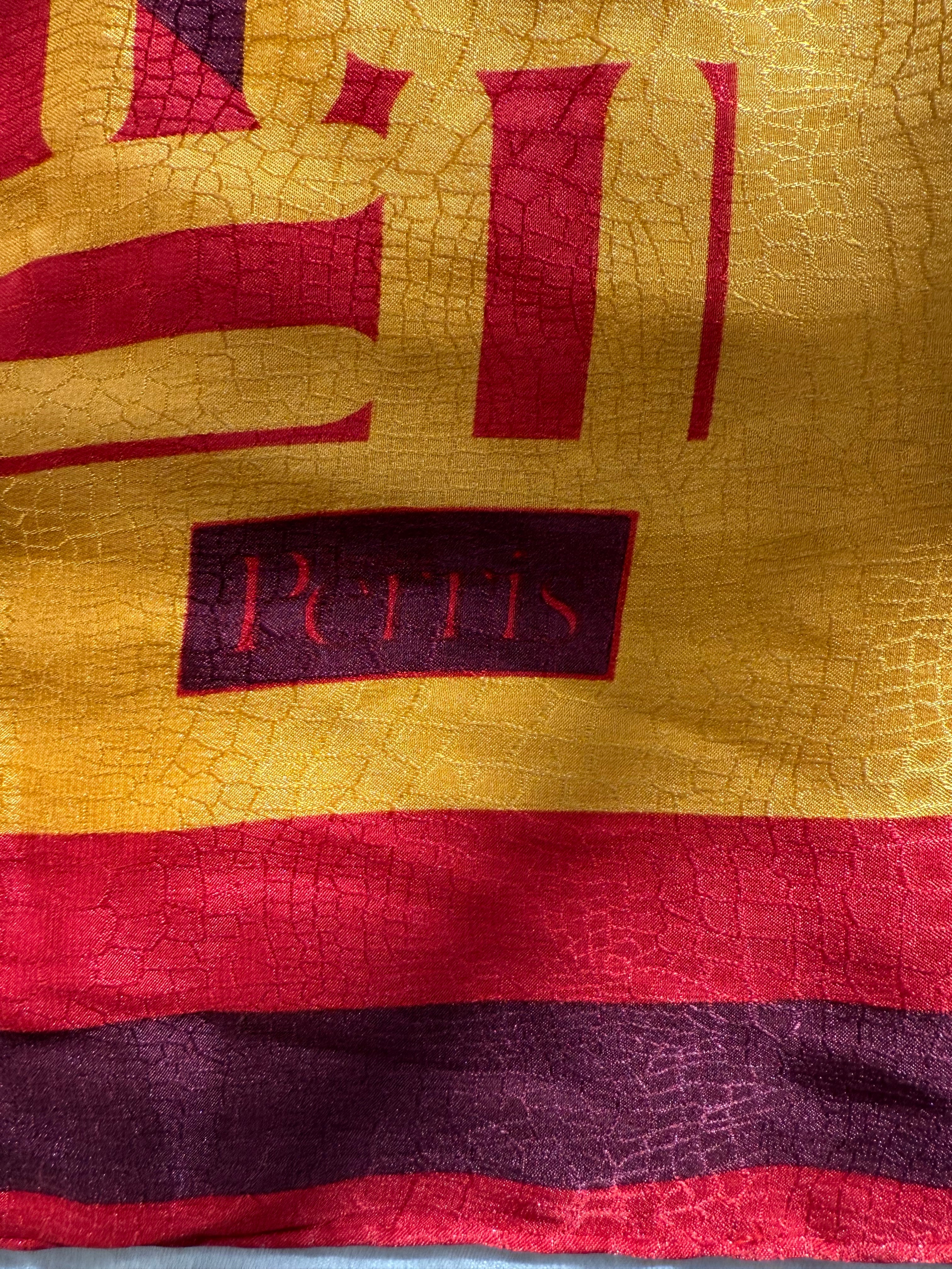 Vintage Scarf:  Red & Yellow Geometric