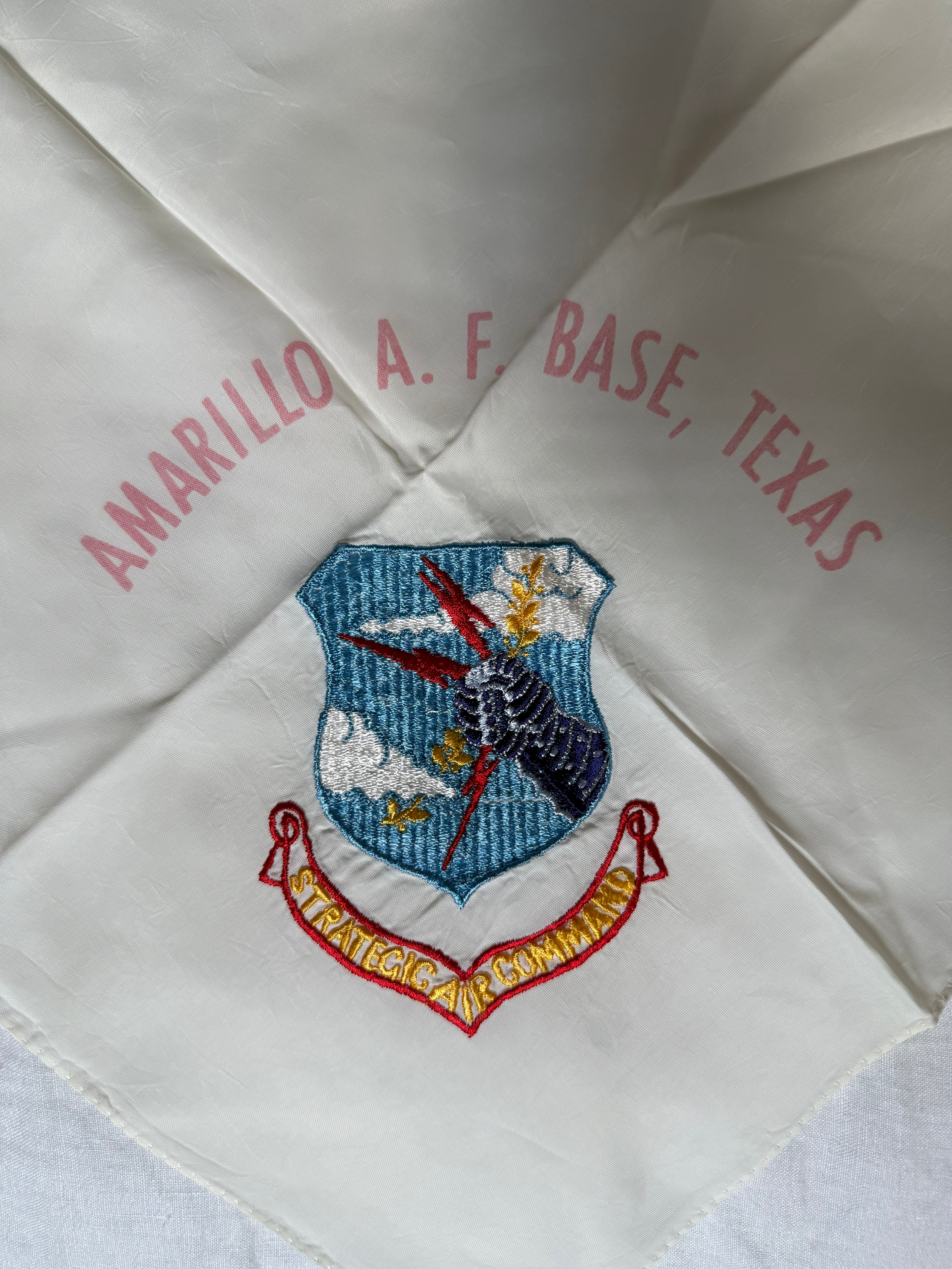 Vintage Scarf:  Amarillo AF embroidered