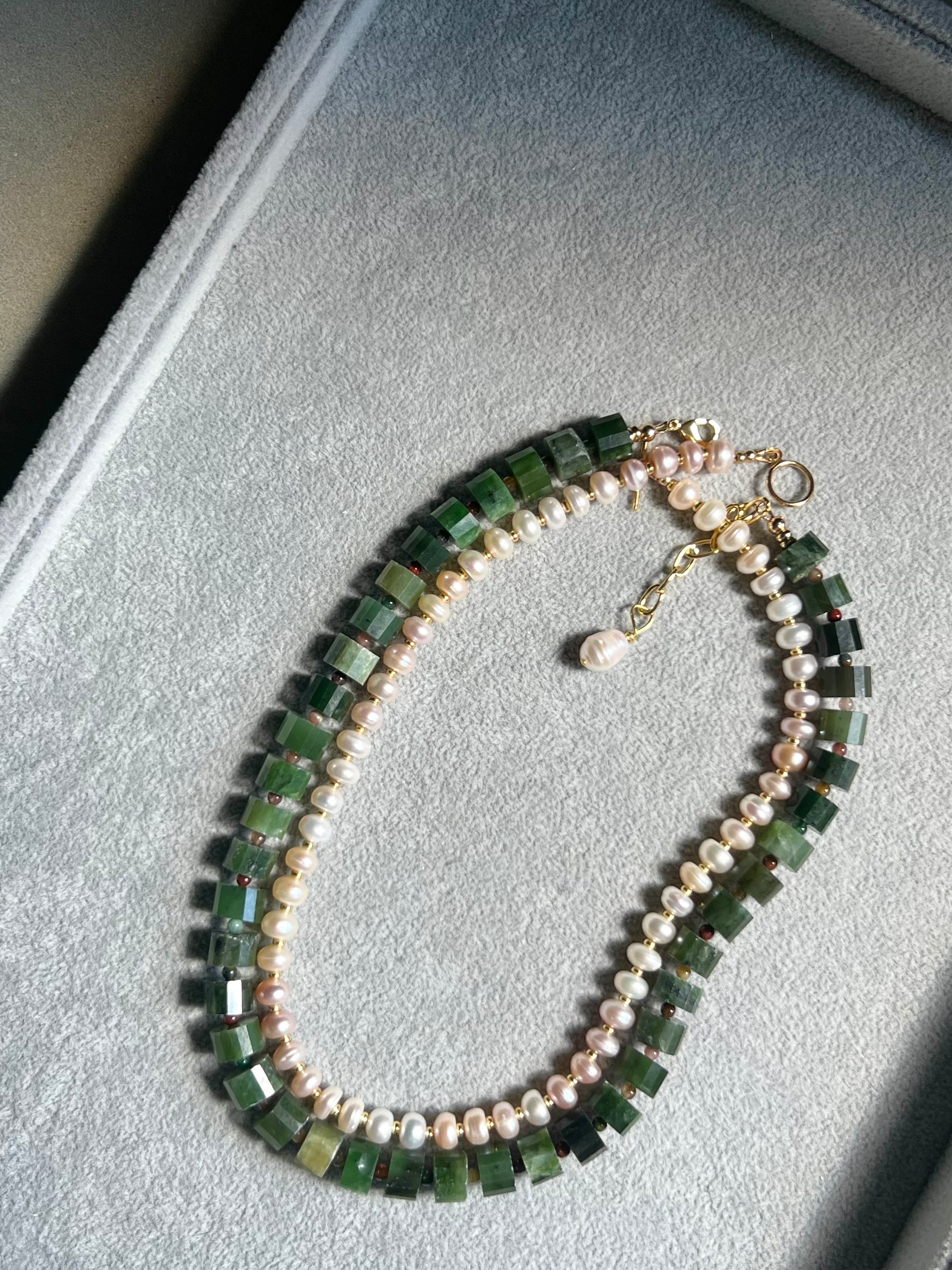 GREEN JADE WHEEL NECKLACE