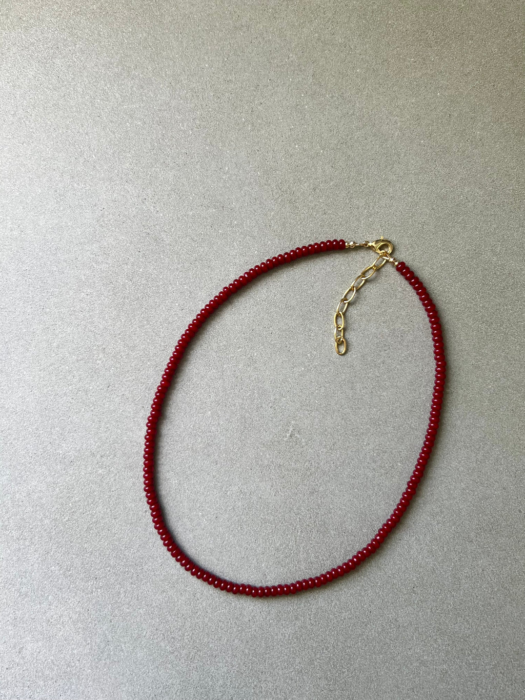 DEEP RED LAYERING NECKLACE