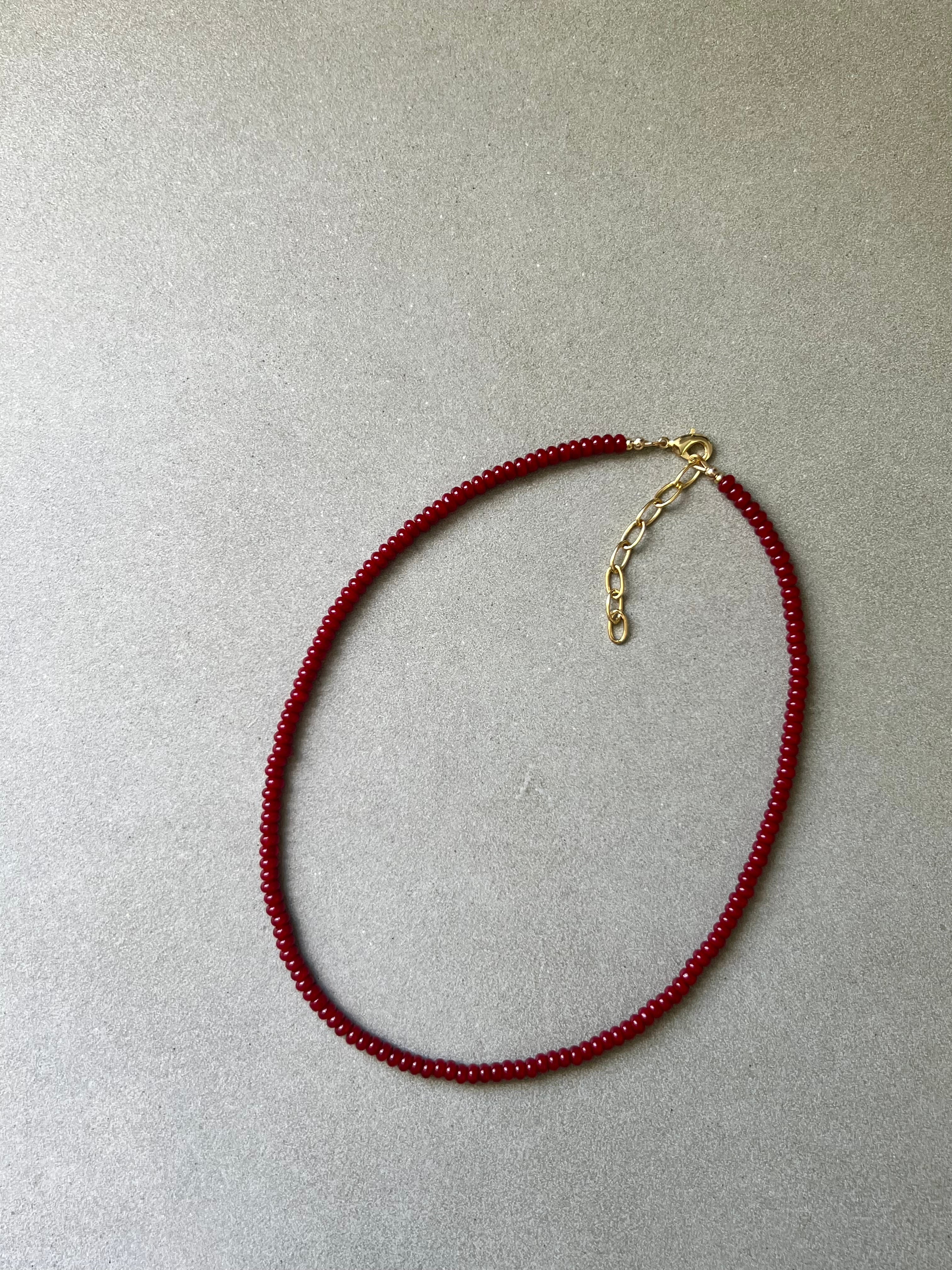 DEEP RED LAYERING NECKLACE