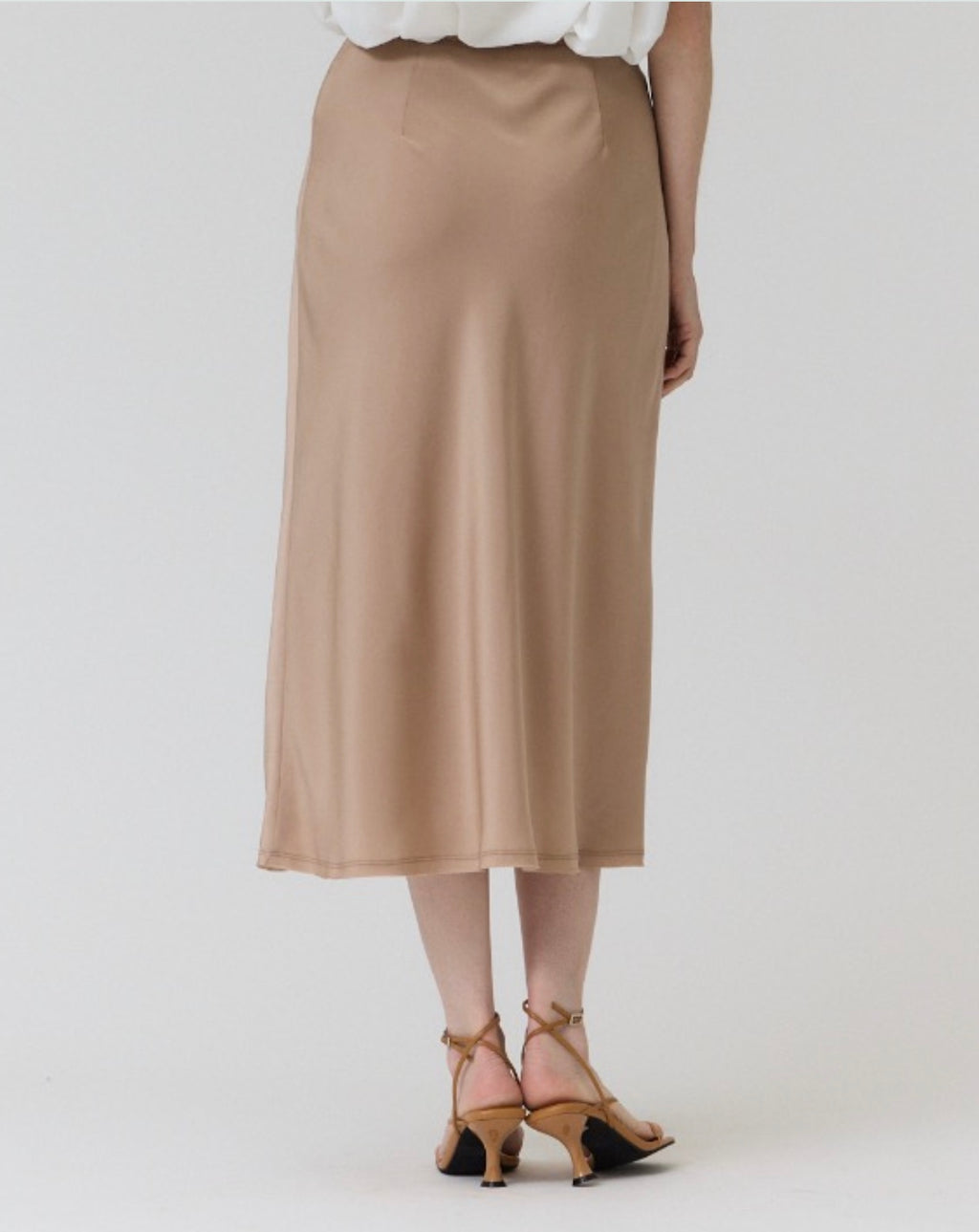 SATIN MERMAID SKIRT - MOCHA