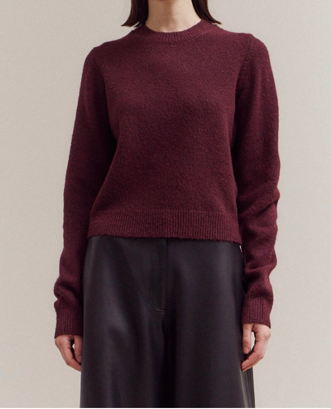 CREW NECK SWEATER - PLUM WINE