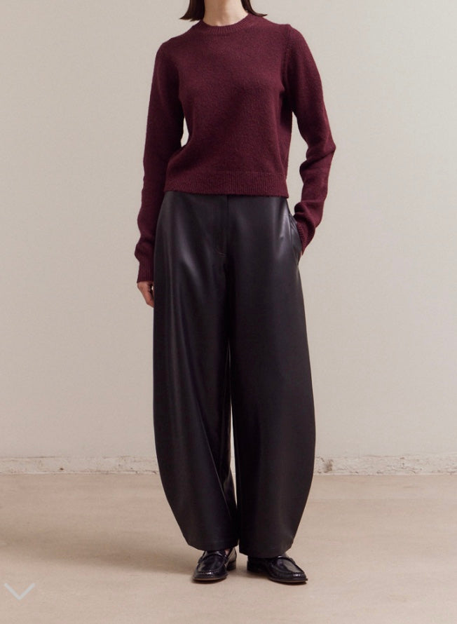 CREW NECK SWEATER - PLUM WINE