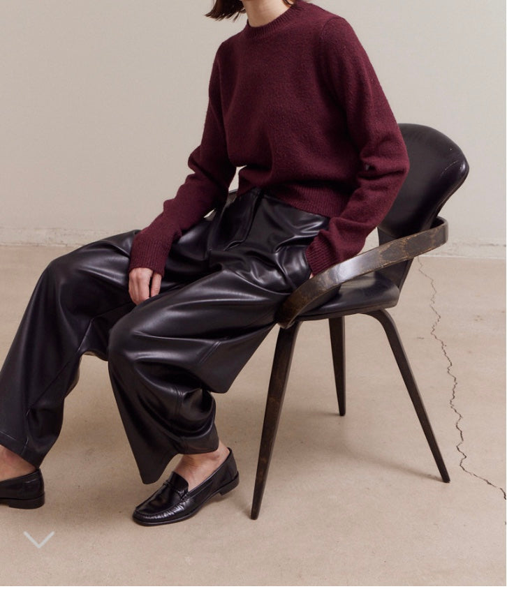 CREW NECK SWEATER - PLUM WINE