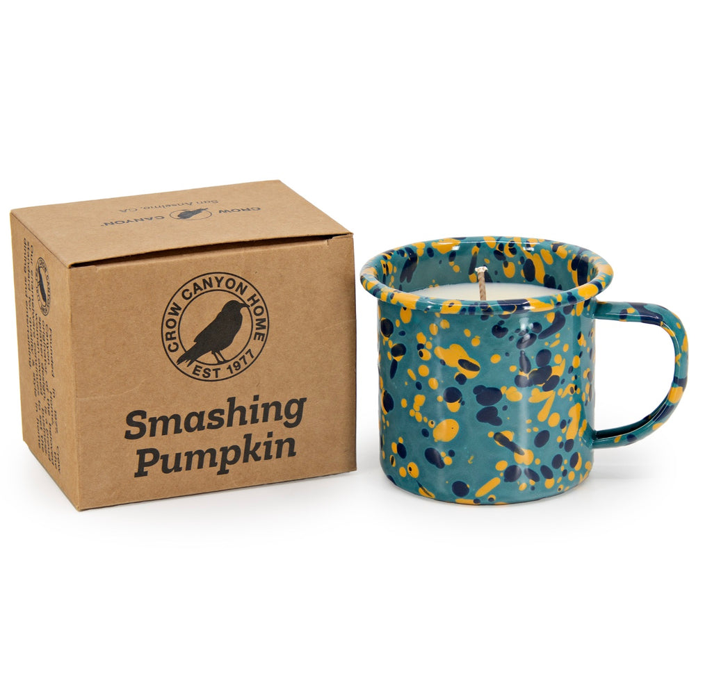 SMASHING PUMPKIN ENAMELWARE CANDLE MUG