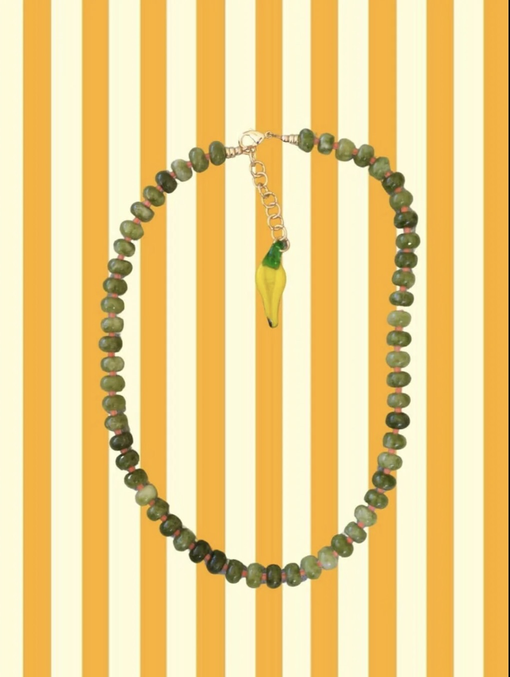 EVA G green pear necklace