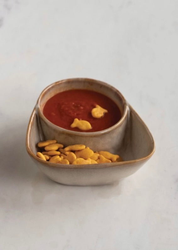 Stoneware Cracker and Soup Bowl