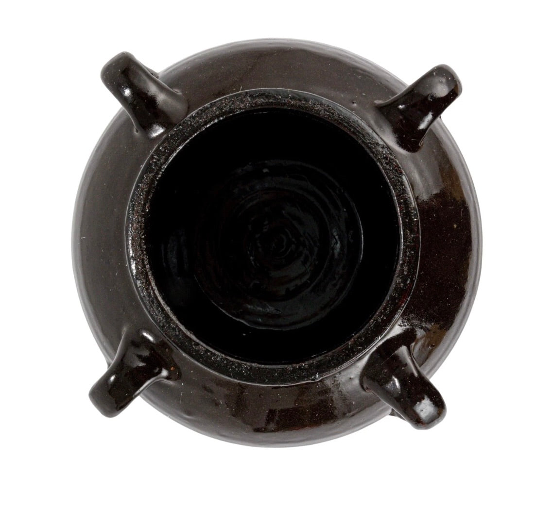 Clay vase with handles