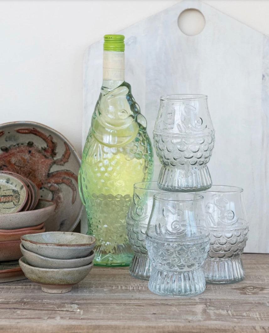 fish drinking glass