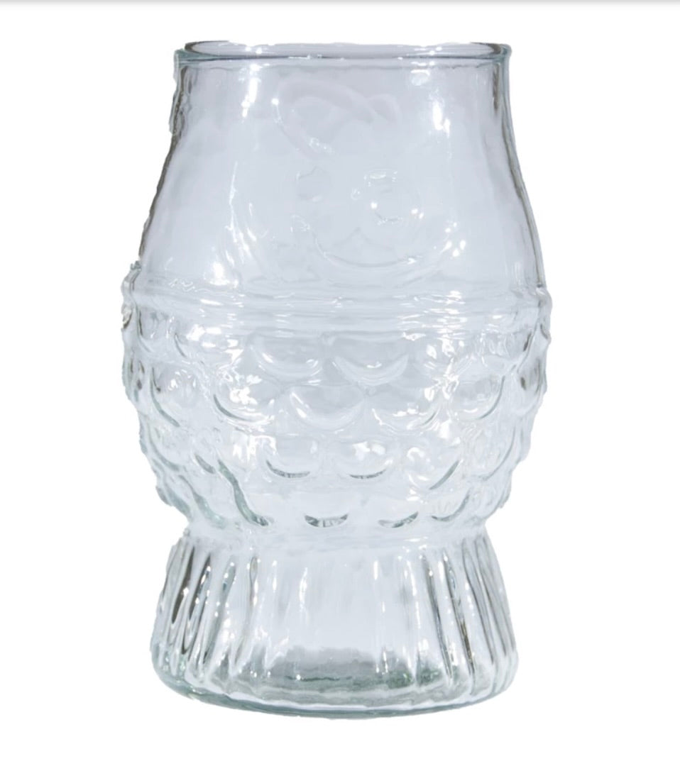 fish drinking glass