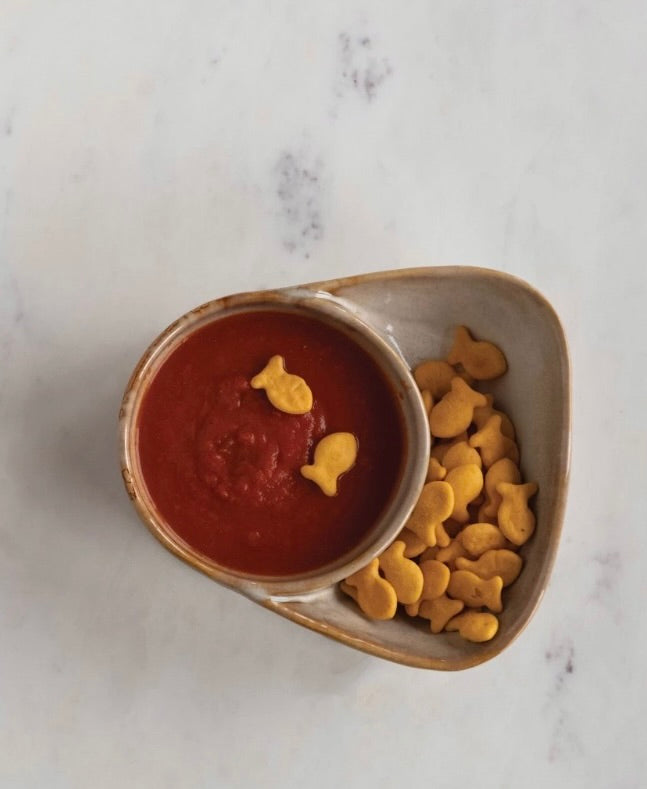 Stoneware Cracker and Soup Bowl