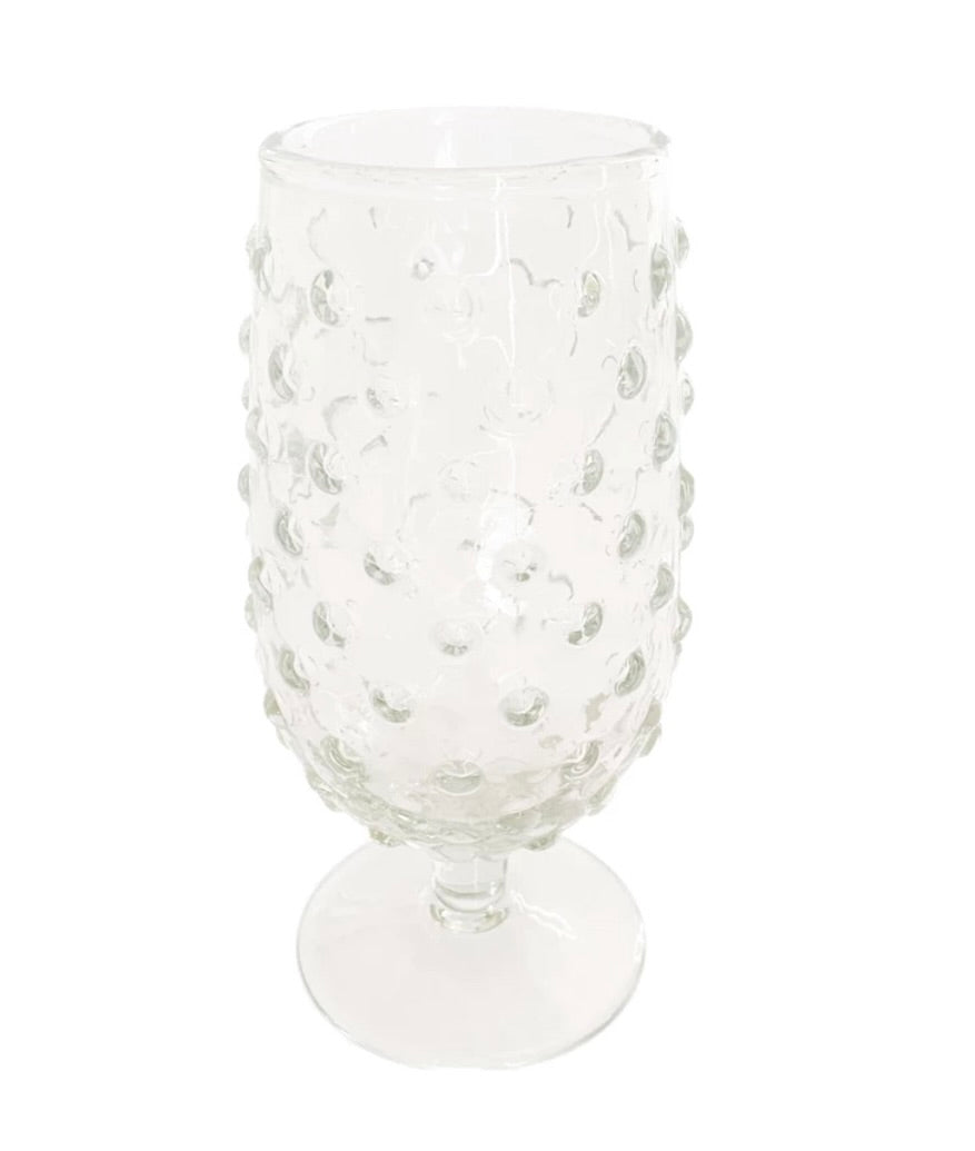 Hobnail Stemmed Drinking Glass