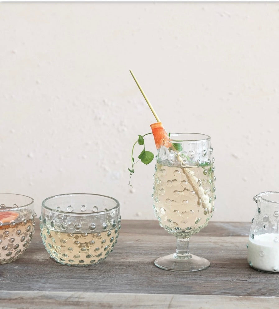 Hobnail Stemmed Drinking Glass